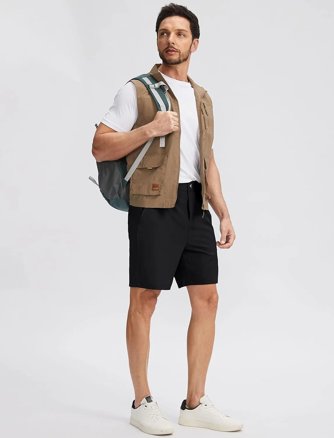 Soothfeel Men's Golf Shorts with 5 Pockets 7 Inch Stretch Lightweight Quick Dry Hiking Casual Work Dress Shorts for Men