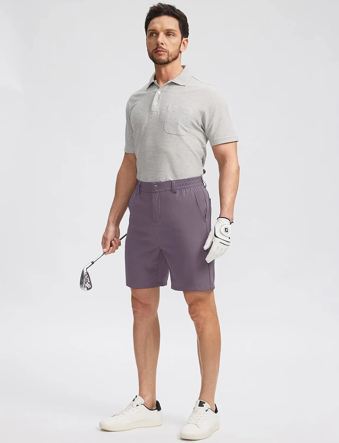 Soothfeel Men's Golf Shorts with 5 Pockets 7 Inch Stretch Lightweight Quick Dry Hiking Casual Work Dress Shorts for Men