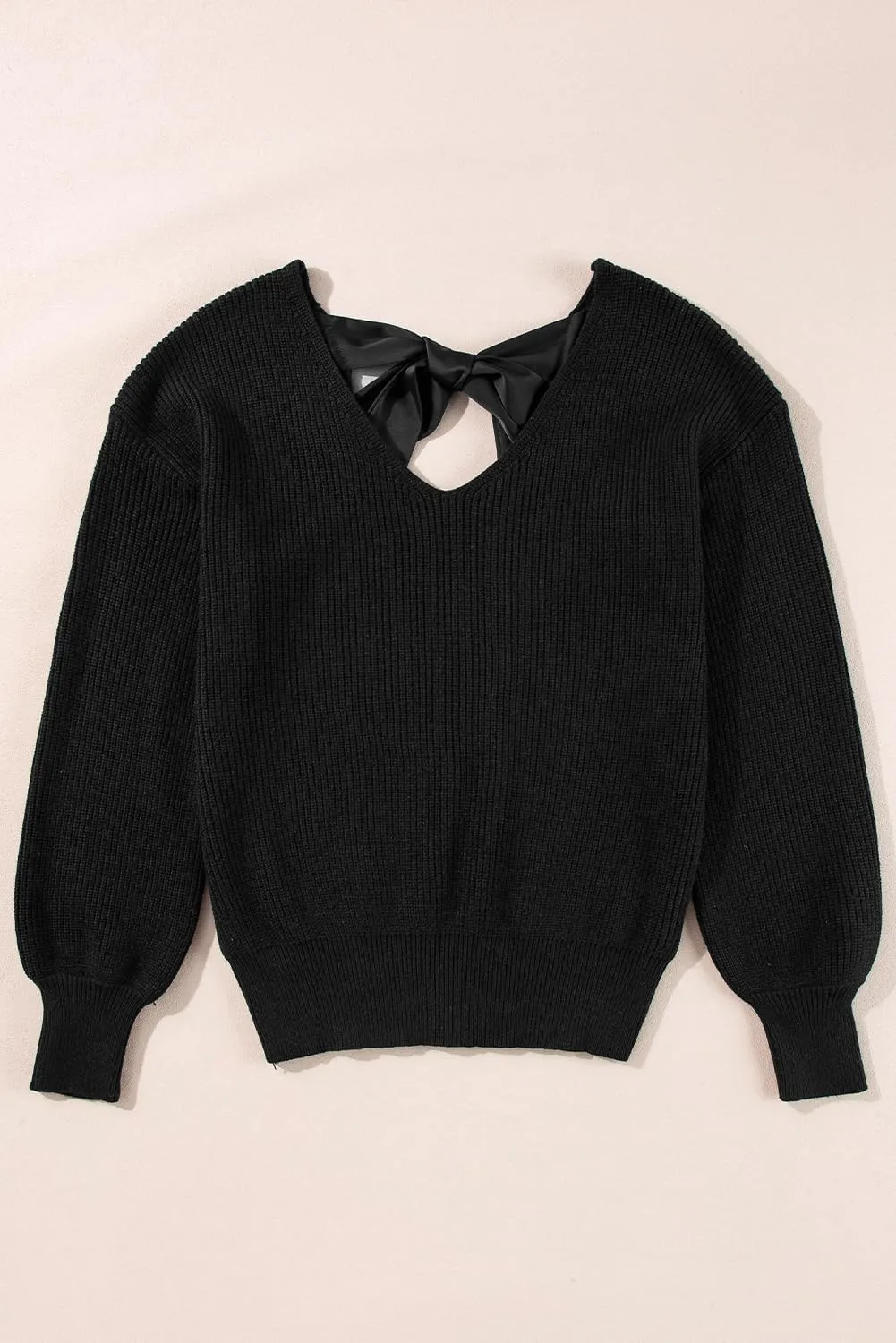 Spring Tops for Women 2025| Sexy, Deep V Neck, Bow, Backless, Long Sleeve, Oversized, Pullovers, Knit Sweater, S-XL