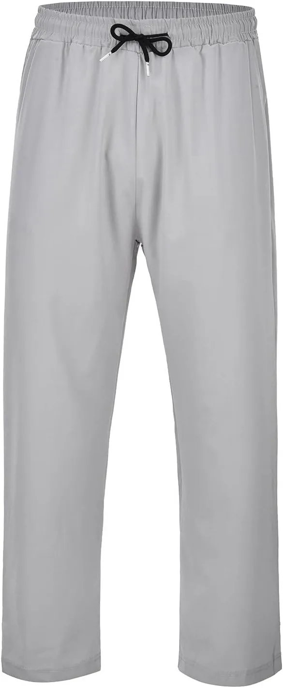Straight Leg Sweatpants Men Plus Size Pants Drawstring Elastic Waist Trousers Summer Outdoor Lightweight Slacks