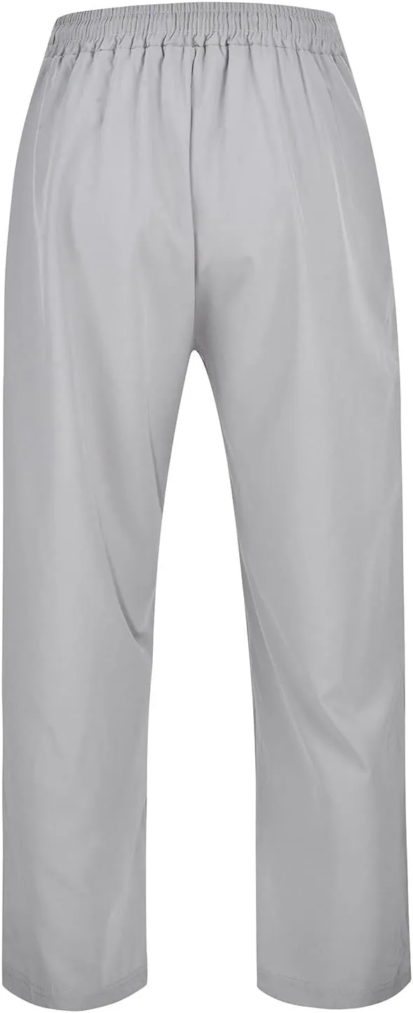 Straight Leg Sweatpants Men Plus Size Pants Drawstring Elastic Waist Trousers Summer Outdoor Lightweight Slacks