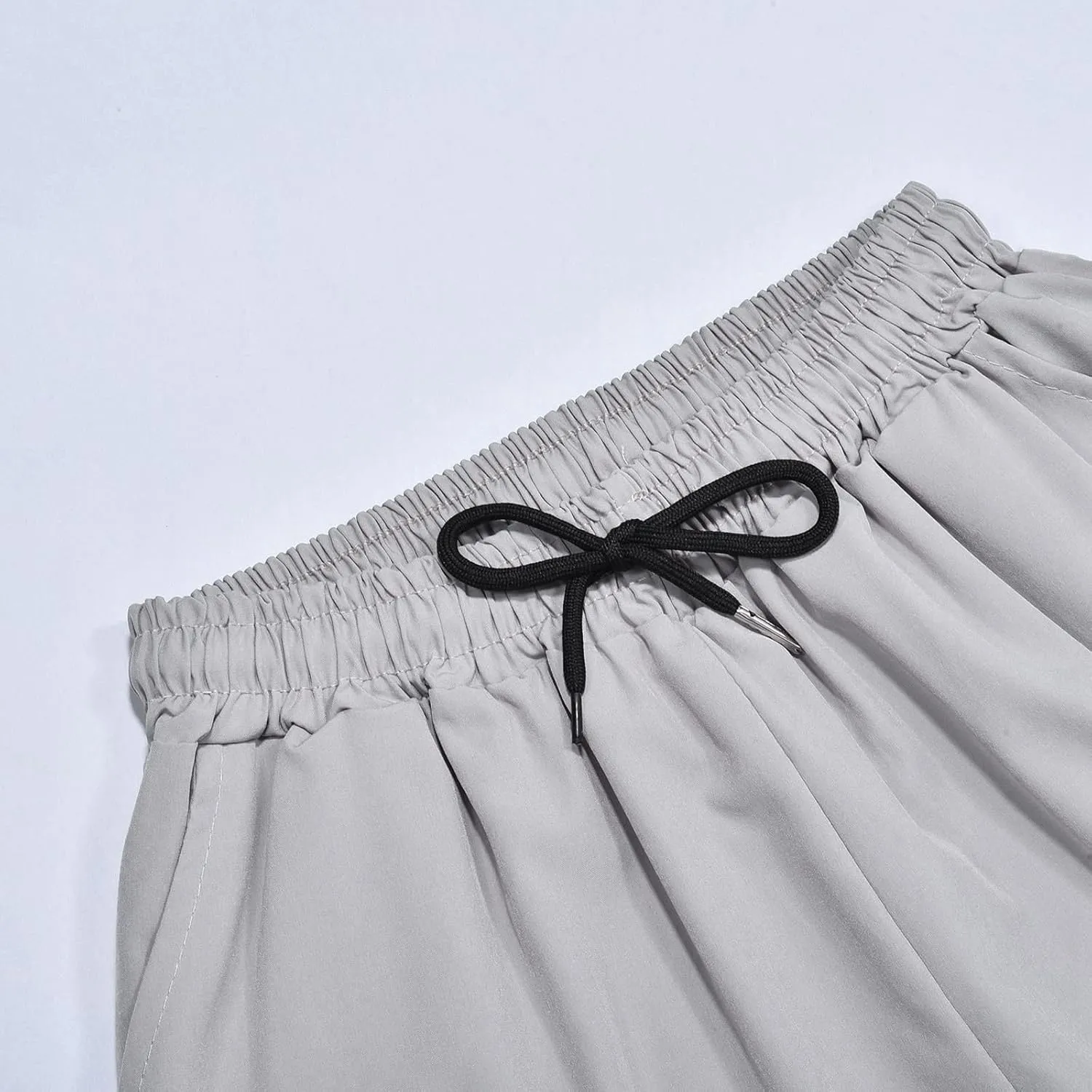 Straight Leg Sweatpants Men Plus Size Pants Drawstring Elastic Waist Trousers Summer Outdoor Lightweight Slacks