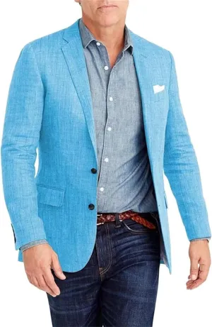 Summer Causal Linen Blazer for Men Slim Fit Blazer Jacket Men's Prom Party Jacket 2 Button Solid Suit Jacket for Men Wedding