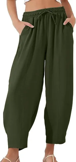 Summer Pants for Women 2024 High Waisted Pants Baggy Harem Pants Loose Casual Pants Comfy Trousers with Pockets