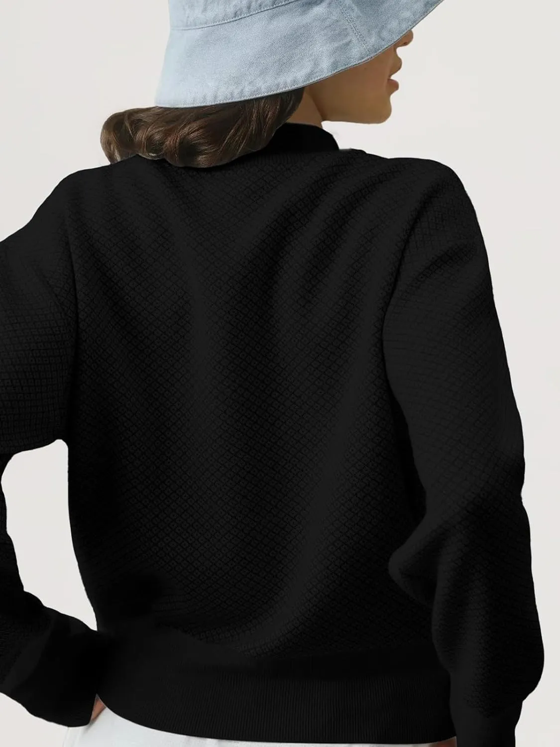 SuperPrity Womens Cardigan Sweaters Long Sleeve Zip Up Lightweight Knit Jacket Casual Baseball Coat 2024 Trendy Fall Clothes