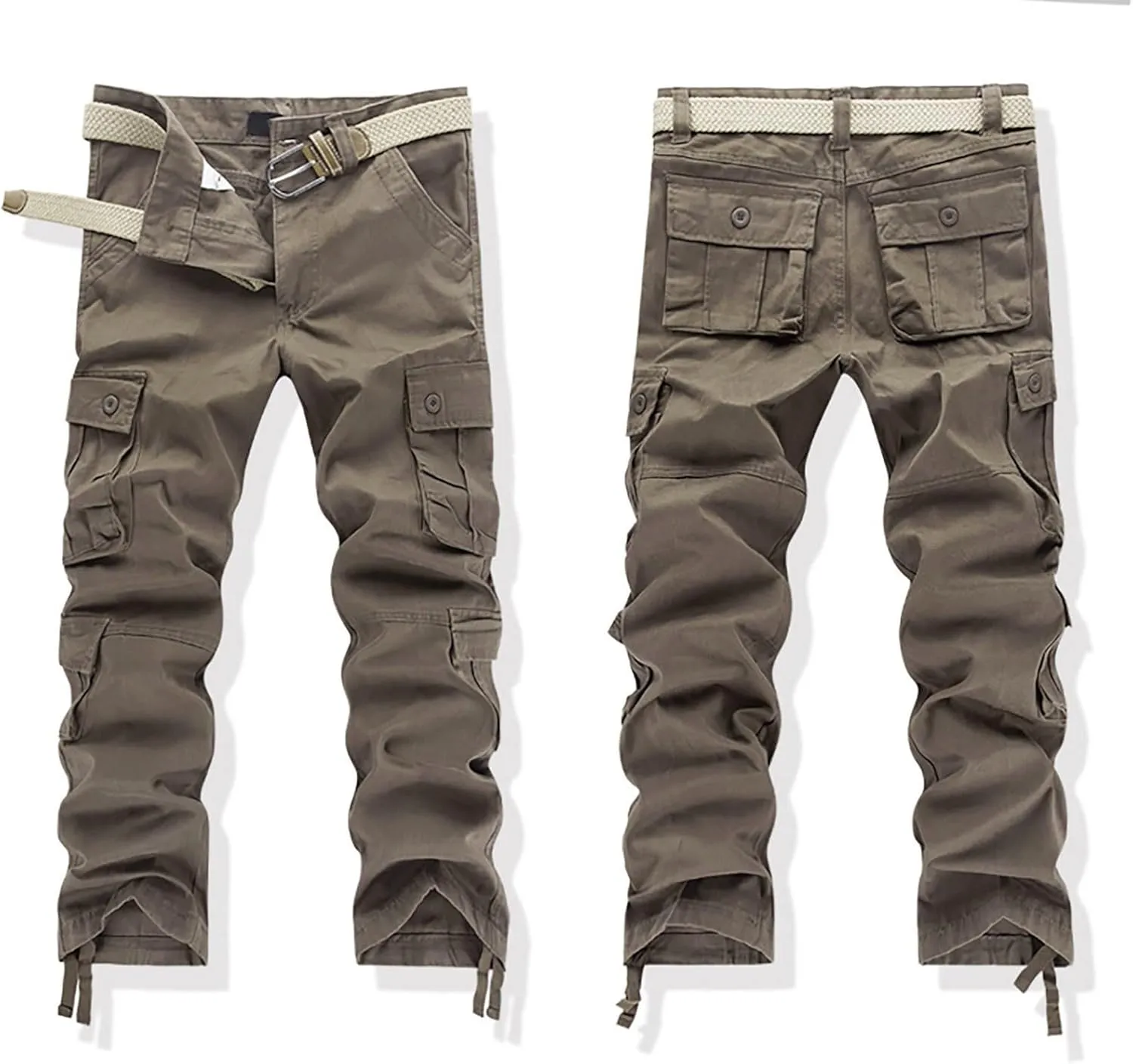 Tactical Cargo Pants for Men Military Wild Camo Trousers with Six Pocket Loose Leg Lightweight Pants