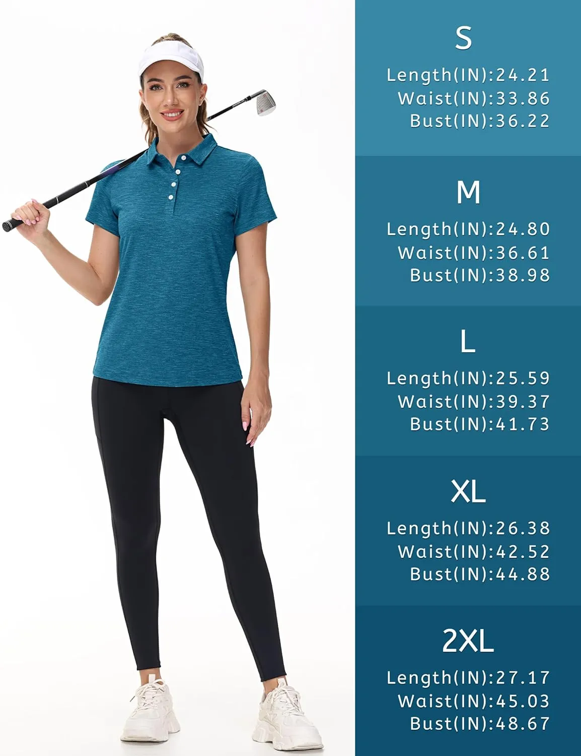 TACVASEN Polo Shirts for Women Short Sleeve Golf Shirts 4-Button Quick Dry Workout Tops Collared for Work Running Tennis