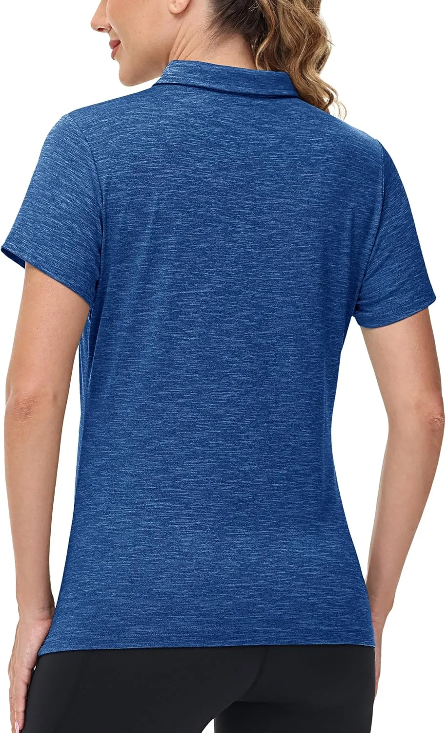TACVASEN Polo Shirts for Women Short Sleeve Golf Shirts 4-Button Quick Dry Workout Tops Collared for Work Running Tennis