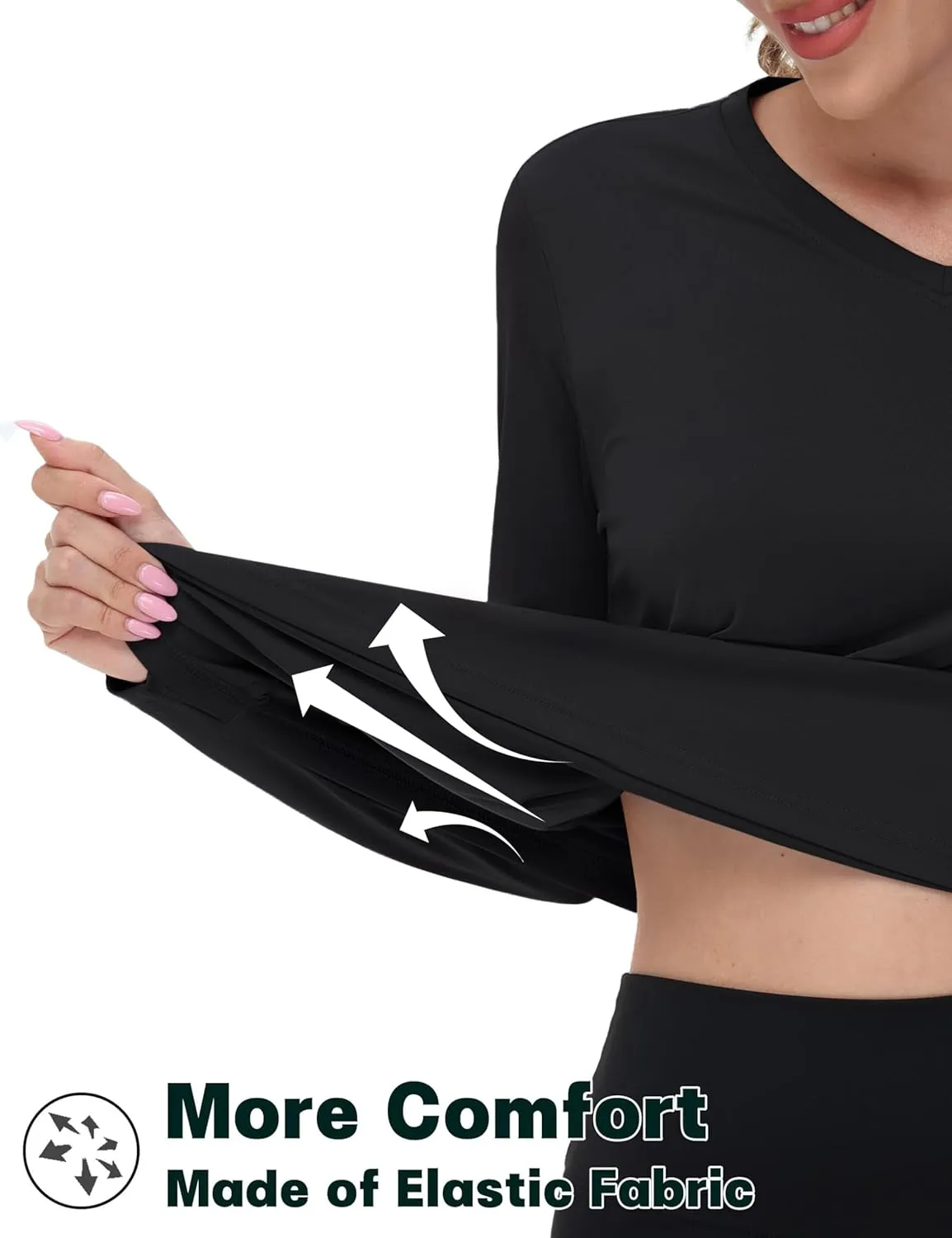 TACVASEN Women's Long Sleeve V Neck Workout Tops UPF 50  Sun Protection Quick Dry Lightweight Hiking Running T-Shirts