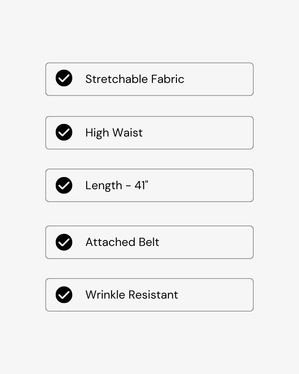TAPERED STRETCH PANTS WITH BELT BEIGE
