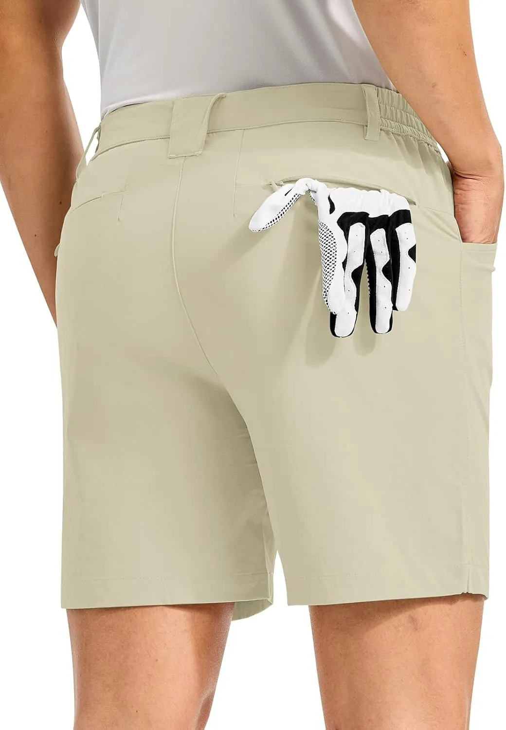 TBMPOY Men's Golf Shorts 7" Stretch Dress Casual Elastic Waist Short Quick Dry Lightweight Hiking Shorts with 4 Pockets