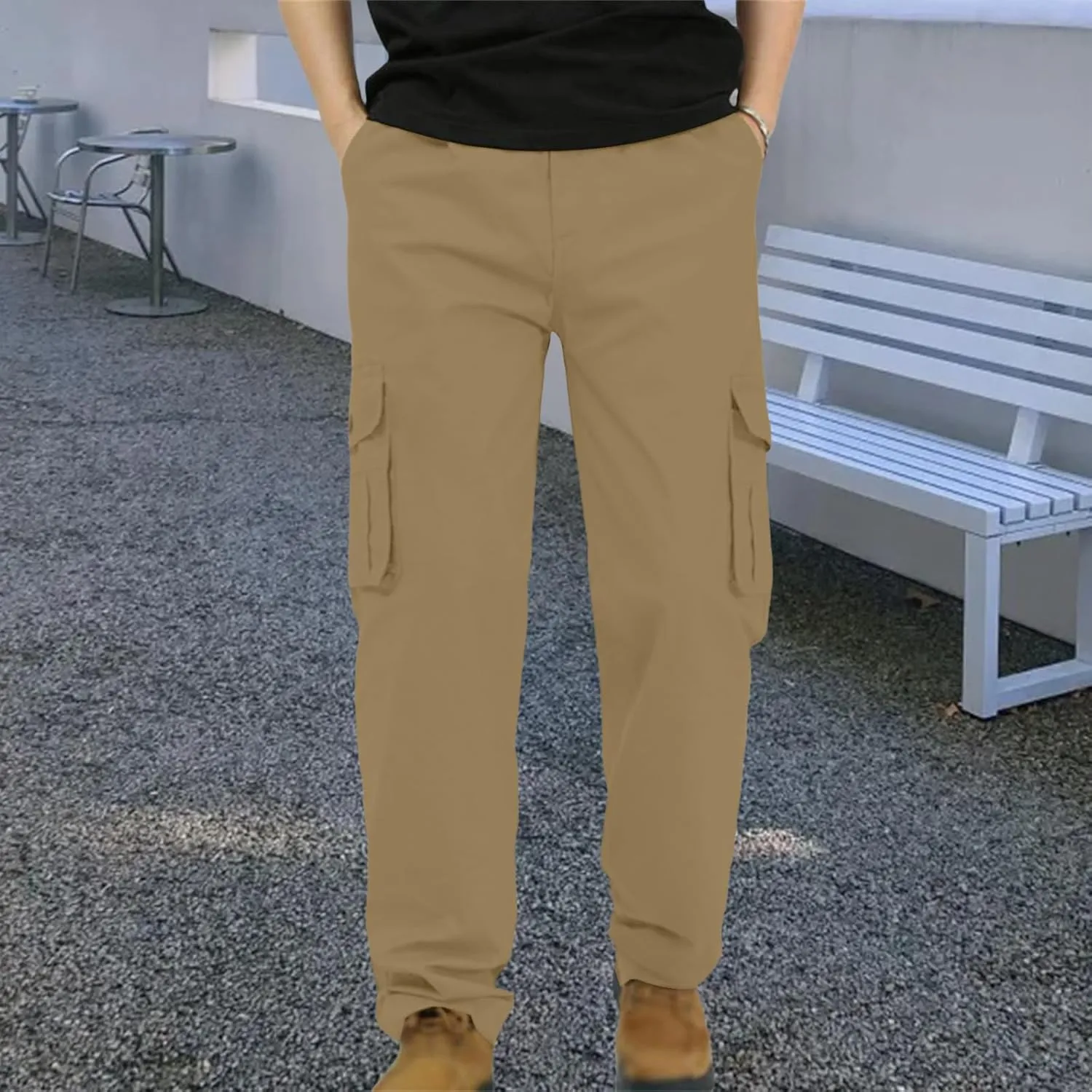 Thatrich Mens Business Pants for Office Work Basic Cargo Pants Outdoor Retro Casual Trousers Quick Dry Breathable Joggers