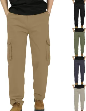 Thatrich Mens Business Pants for Office Work Basic Cargo Pants Outdoor Retro Casual Trousers Quick Dry Breathable Joggers