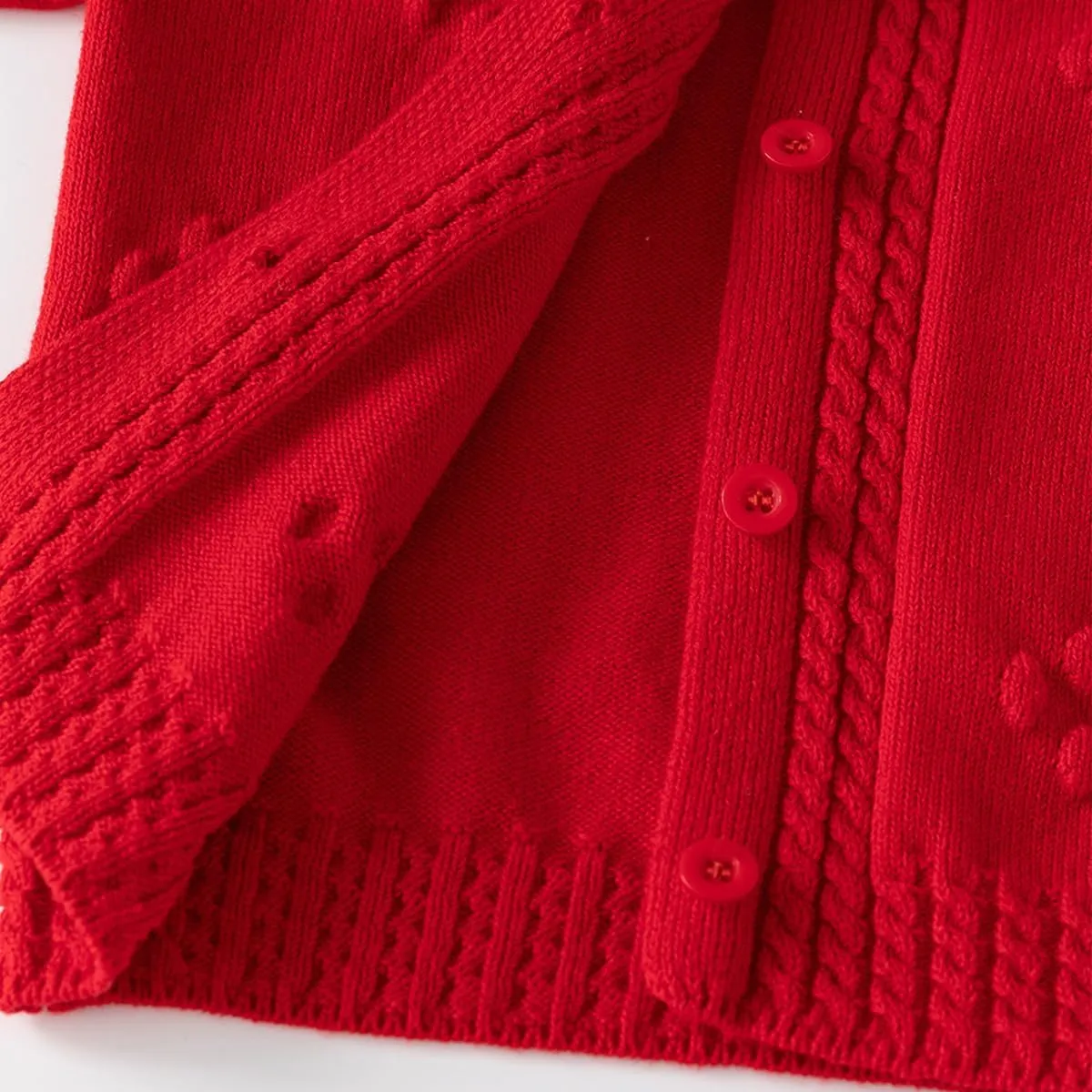 Toddler Baby Girls Cotton Knit Jacquard Sweater Cardigan, Crew Neck Spring Coat Sweater Long Sleeve Clothes Warm Tops