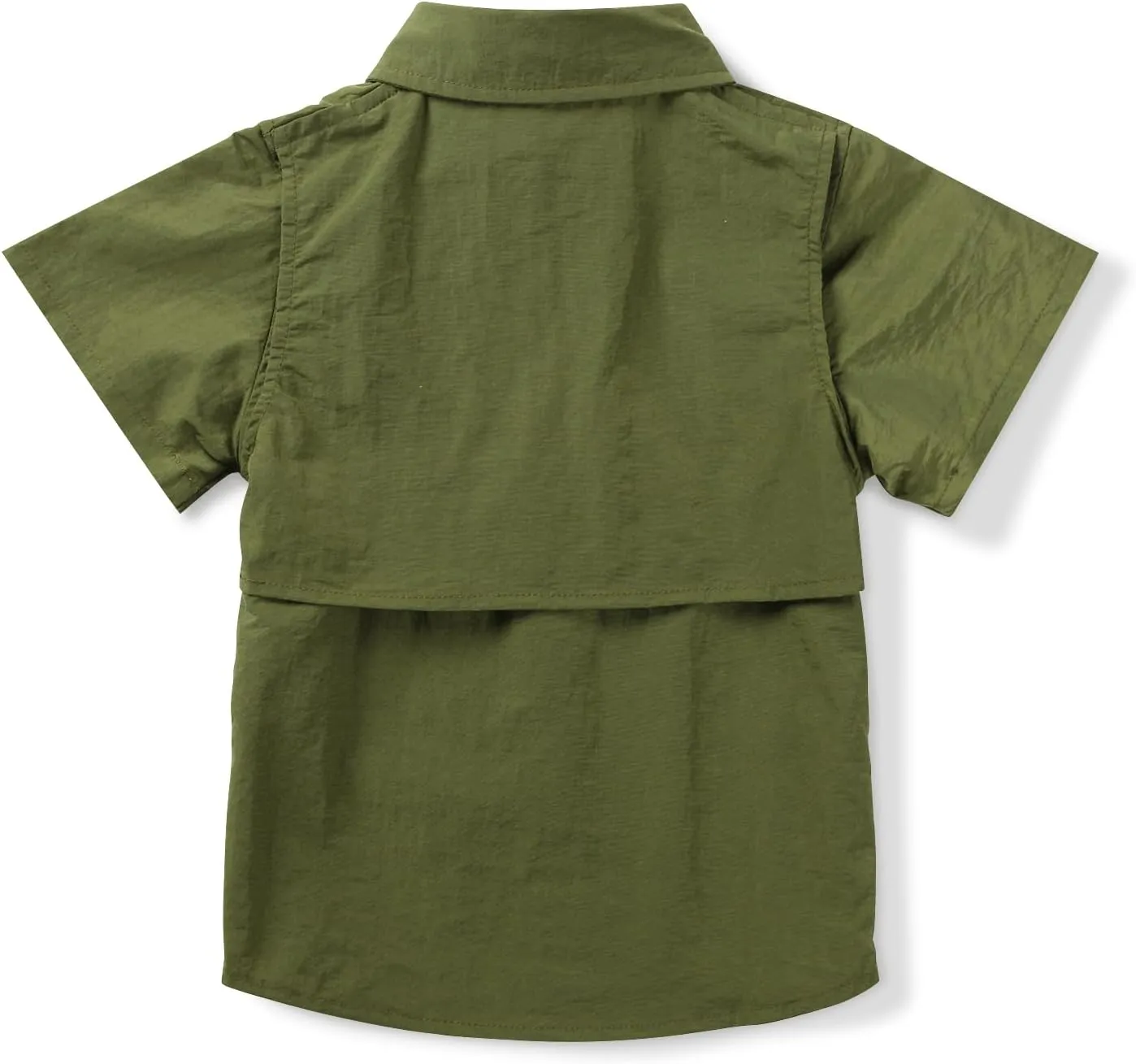 Toddler&Boys Shorts Sleeve Button Down Casual Shirts Quick Dry Solid Summer Outdoor Beach Tops