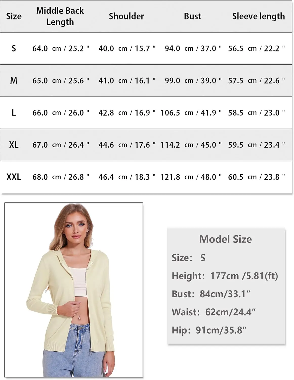 Totatuit Womens Zip Up Hoodies Long Sleeve Sweatshirts Casual Lightweight Jackets Hooded S-XXL