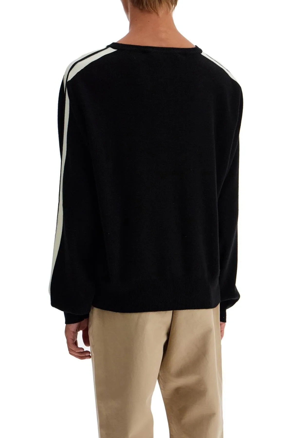 TRACK BAND PULLOVER SWEATER WITH
