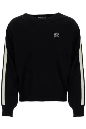 TRACK BAND PULLOVER SWEATER WITH