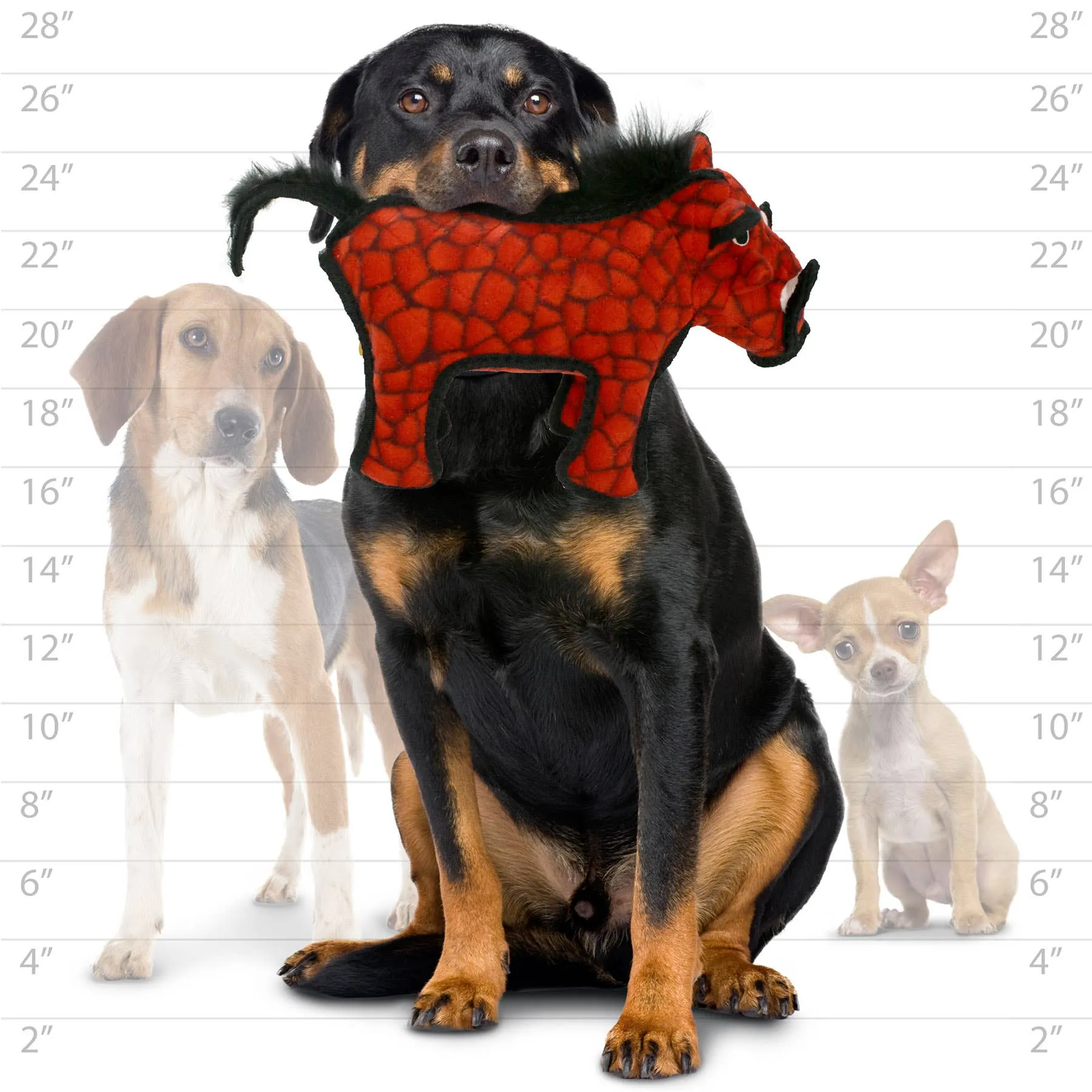 Tuffy Dog Toys - VIP Products - Tuffy Desert Warthog - Red, Tough, Durable Dog Toy