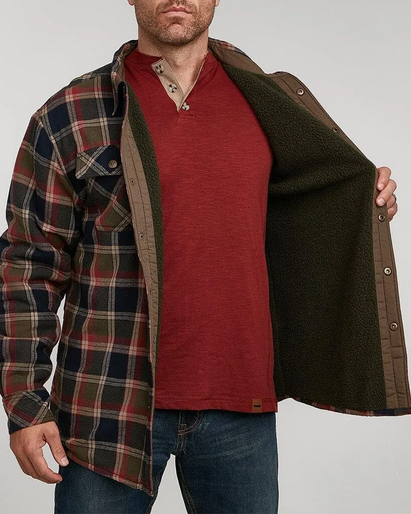 Venado Men's Jaxson Sherpa Lined Flannel Shirt Jacket - Premium Flannel Coat with Snaps