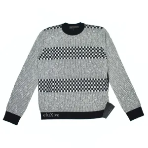 Versace - GV Monogram Logo Jacquard Knit Viscose Sweater