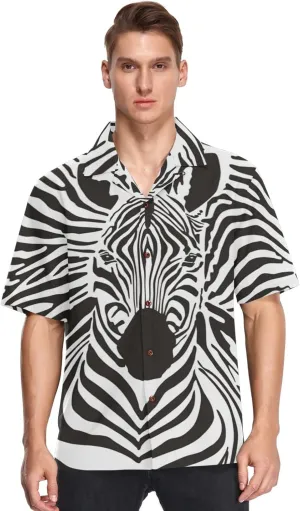 visesunny Novelty Hawaiian Shirt for Men Unisex Summer Beach Casual Short Sleeve Button Down Shirts Tropical Vacation Clothes