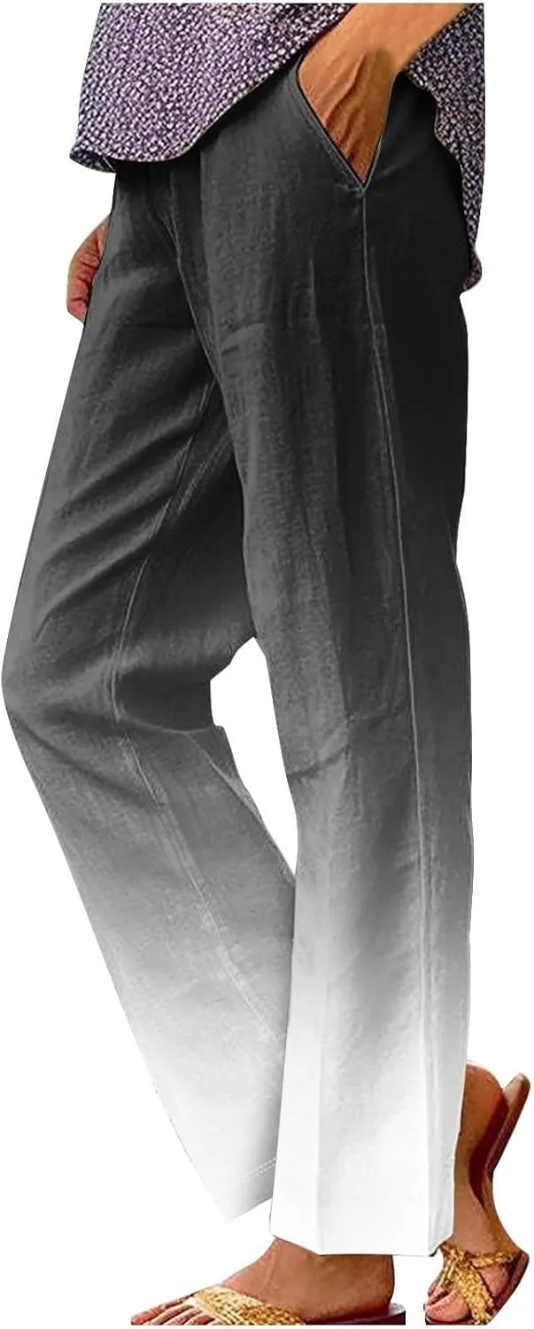Wide Leg Linen Palazzo Pants for Women Spring Casual Spring Pants for Women Women Linen Wide Pants