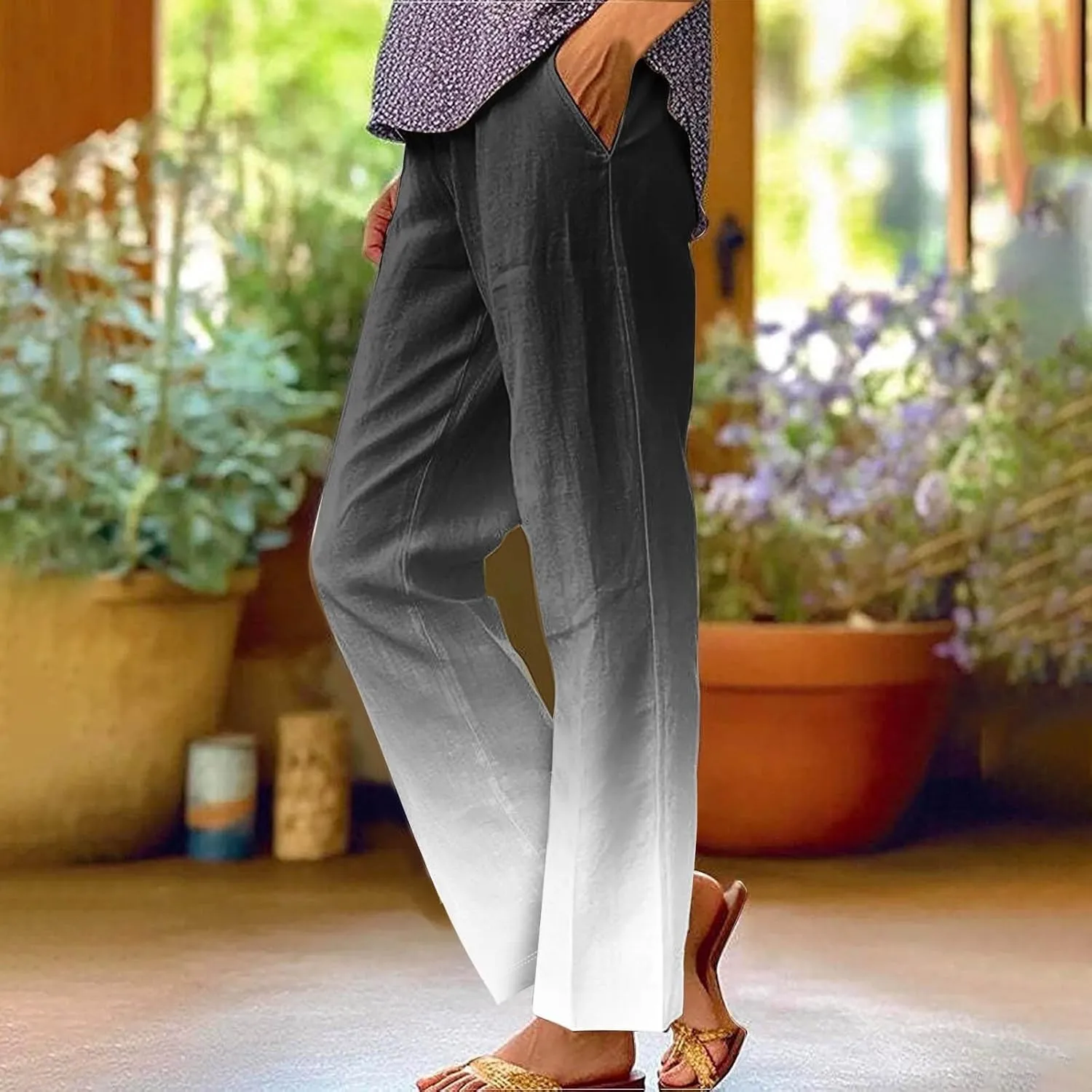 Wide Leg Linen Palazzo Pants for Women Spring Casual Spring Pants for Women Women Linen Wide Pants