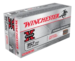 Winchester Super-X Ammunition 357 Magnum 158 Grain Jacketed Soft Point (50pk)