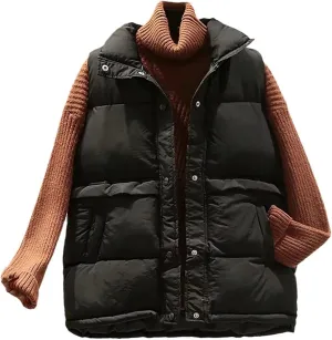 Winter Sleeveless Vest Women Warm Plus Size Down Cotton Padded Jacket Veats Sleeveless Waistcoat