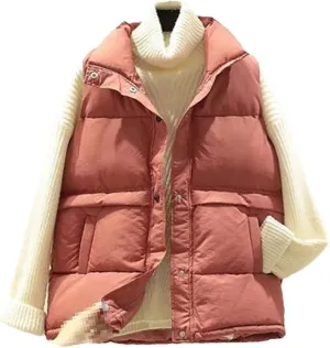 Winter Sleeveless Vest Women Warm Plus Size Down Cotton Padded Jacket Veats Sleeveless Waistcoat