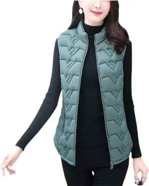 Woman Jacket Vest Autumn Winter Cotton Short Sleeveless Down Cotton-Padded Vest Plus Size Coat