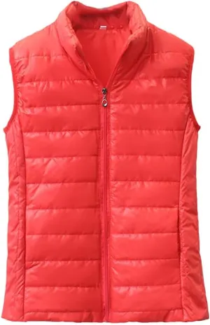 Woman Jacket Vest Autumn Winter Stand-Up Collar Cotton-Padded Coat Small Padded Jacket Short Light Vest