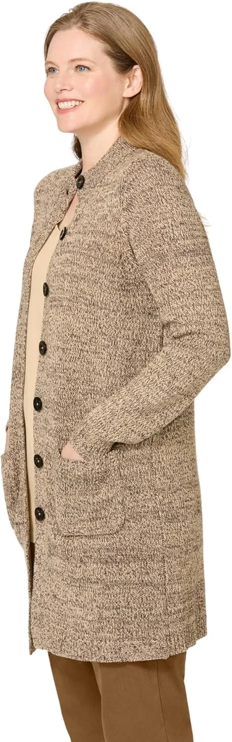Woman Within Plus Size Marled Sweater Jacket
