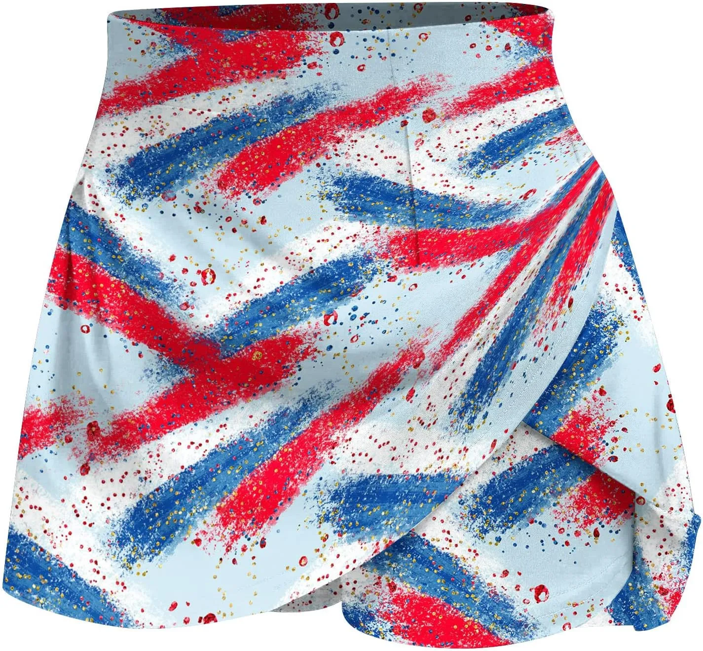 Women American Flag Skorts Yoga Patriotic Striped Active Skirts Beach Vacation Independence Day Golf Tennis Shorts