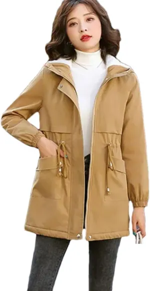Women Autumn-Winter Loose Casual Thicken Warm Cotton Padded Coats Female Hooded Jacket Thermal Coats