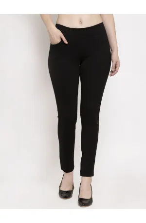Women Black Skinny fit 4 way Stretchable Trouser