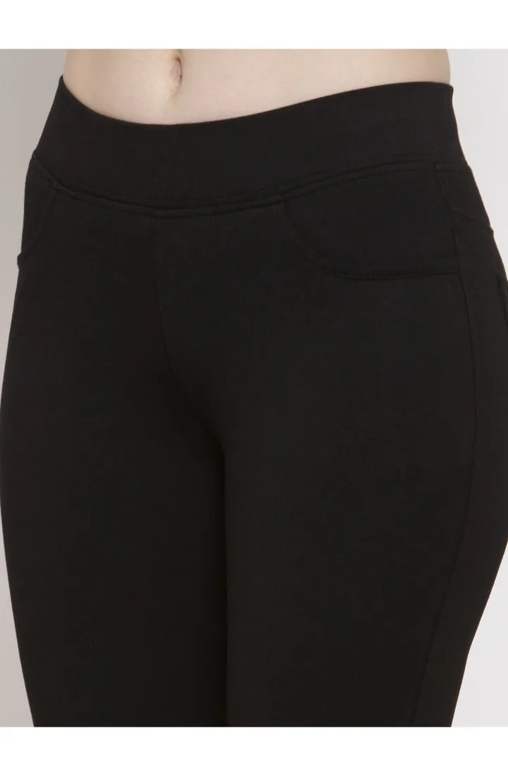 Women Black Skinny fit 4 way Stretchable Trouser