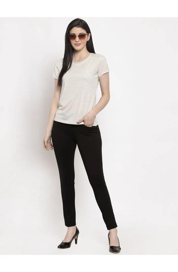 Women Black Skinny fit 4 way Stretchable Trouser
