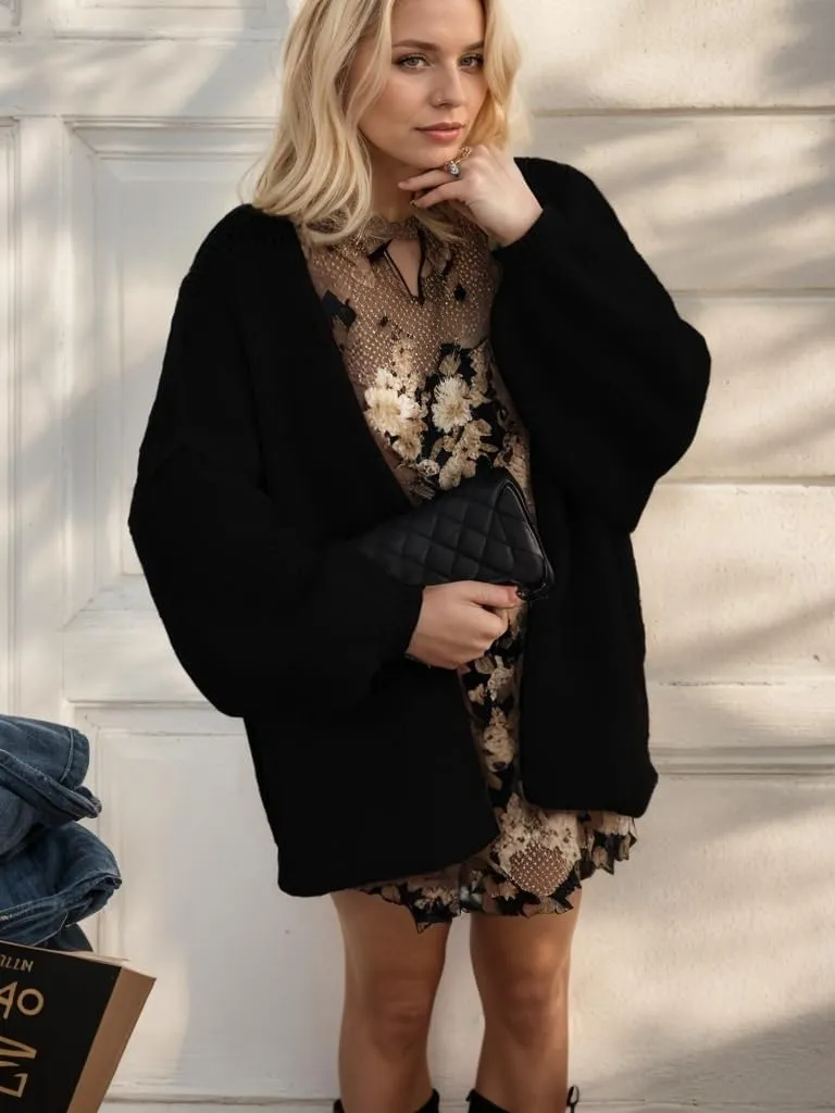 Women Chunky Sweater Y2k Oversized Knit Cardigans Long Sleeve Open Front Knit Sweaters Outwear 2025 Fall Winter Clothes