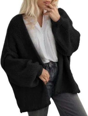 Women Chunky Sweater Y2k Oversized Knit Cardigans Long Sleeve Open Front Knit Sweaters Outwear 2025 Fall Winter Clothes