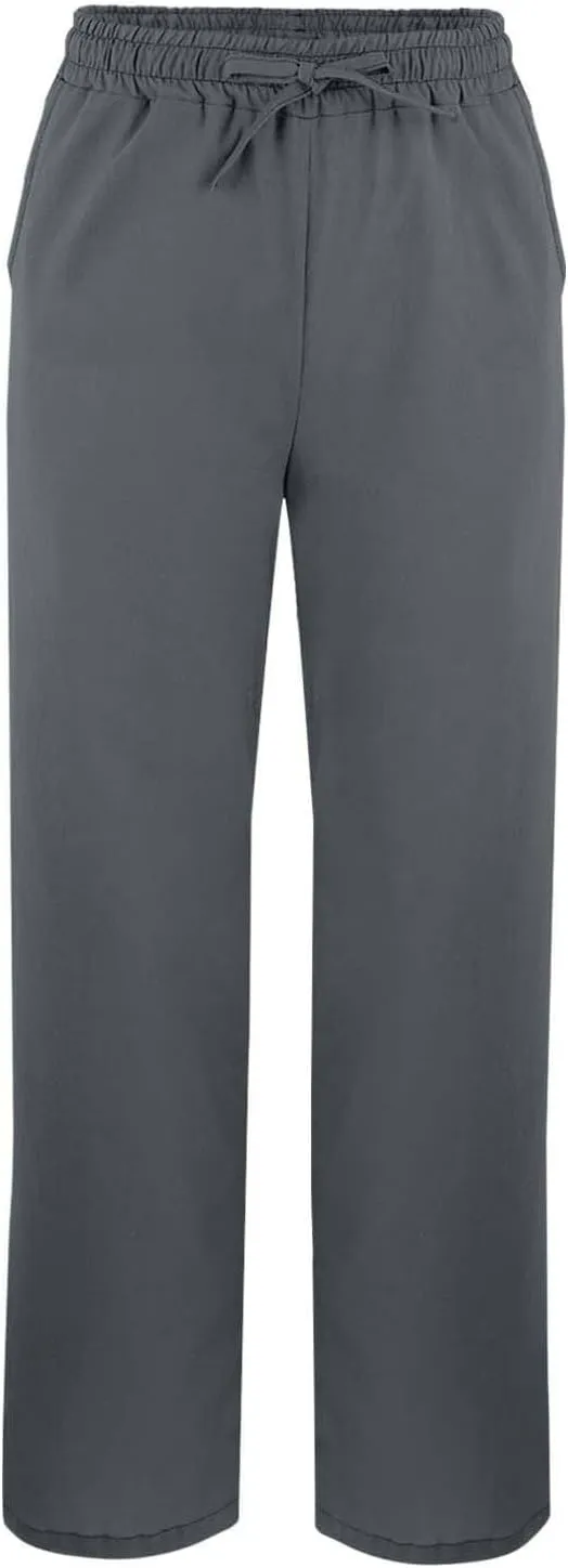 Women Linen Pants 2025 Summer Straight Leg High Waisted Side Split Lounge Pants Lightweight Baggy Beach Trouser w/Pockets