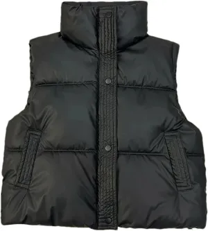 Women Puffer Vest Loose Zip Up Stand Collar Sleeveless Puffy Jackets Winter Cotton Padded Waistcoat