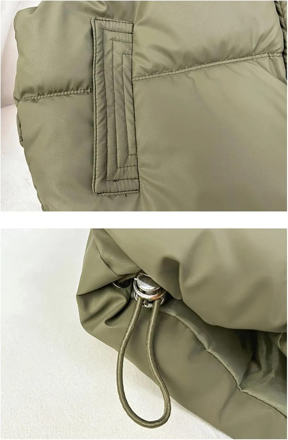 Women Puffer Vest Loose Zip Up Stand Collar Sleeveless Puffy Jackets Winter Cotton Padded Waistcoat