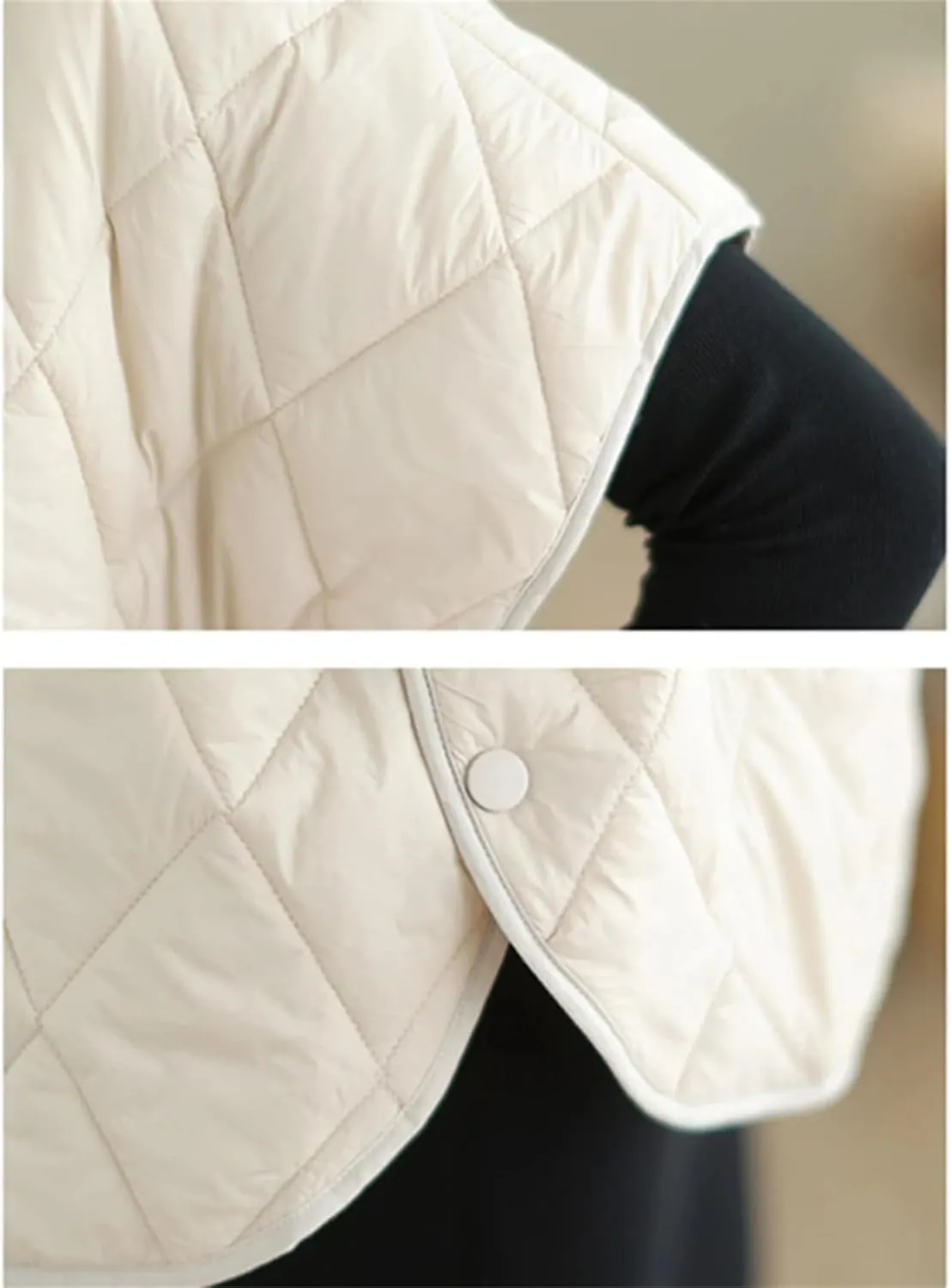 Women Winter Cotton Padded Vest Parkas Oversized Zipper Sleeveless Loose Puffer Waistcoat With Pockets