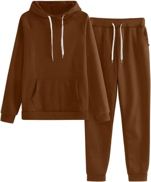 Women's 2 Piece Outfits Lounge Set Long Sleeve V Neck Comfy Clothes Sweatshirt with Jogger Pants 2