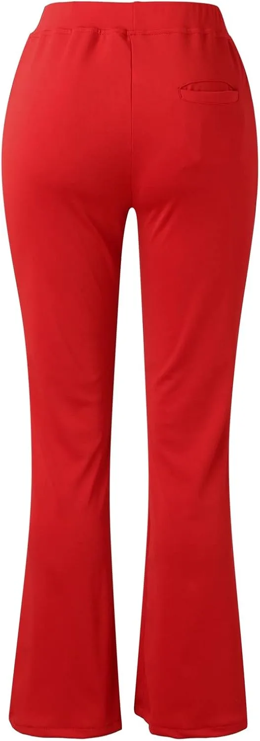 Womens Bootcut Dress Pants Business Casual Work Pants with Pockets High Waist Stretchy Trousers Pull On Office Slacks