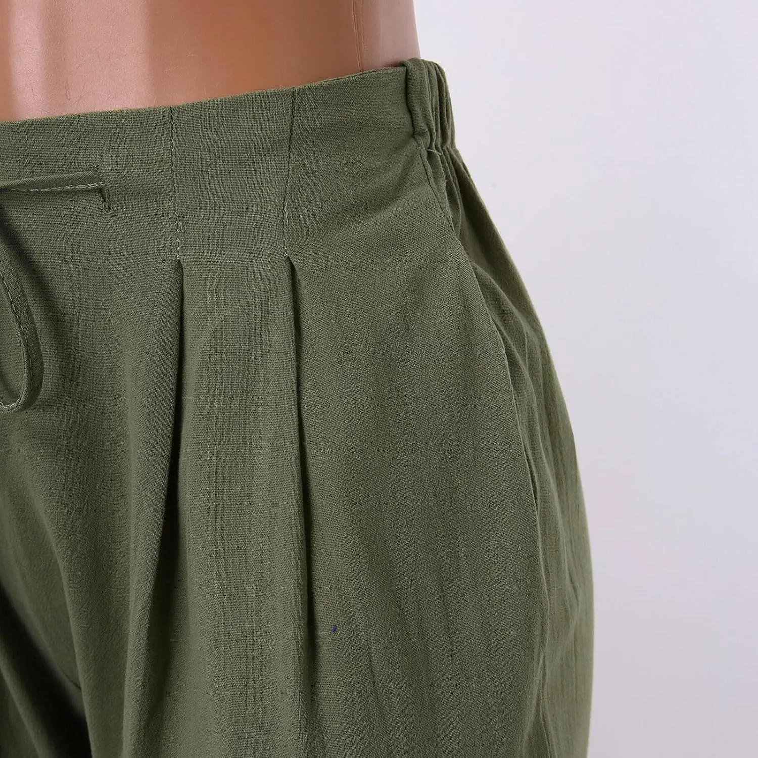 Women's Casual Pants Solid Cotton Drawstring Elastic High Waist Lightweight Joggers with Pockets 2025 Fit Summer