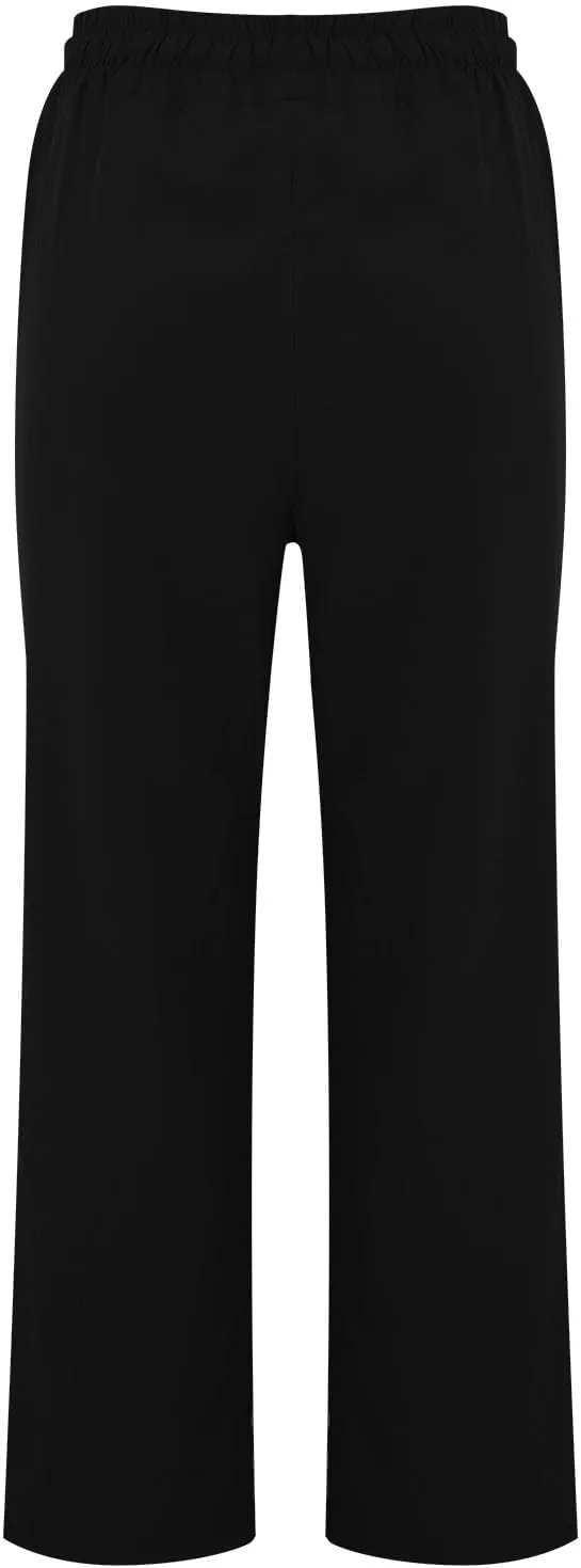 Womens Cotton Linen Baggy Wide Leg Pants Casual Drawstring Elastic Waisted Palazzo Harem Trousers with Pockets