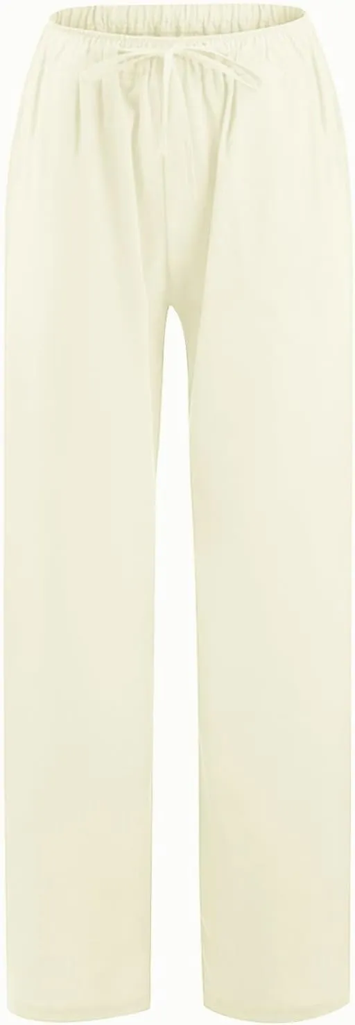 Women's Cotton Linen Pants Flowy Palazzo Pants Boho High Waist Wide Leg Trousers Summer Beach Vacation Outfits 2025